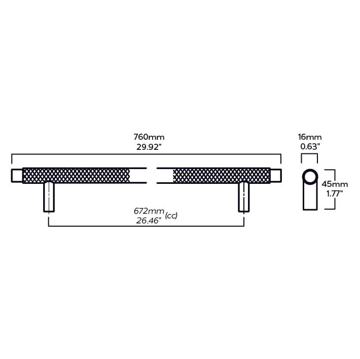 Plank Hardware kepler heavyweight knurled appliance pull brass 43562398810391