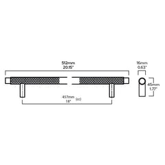Plank Hardware KEPLER Knurled Appliance Pull - Brass