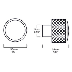 Plank Hardware KEPLER Knurled Button Wall Hook - Antique Brass