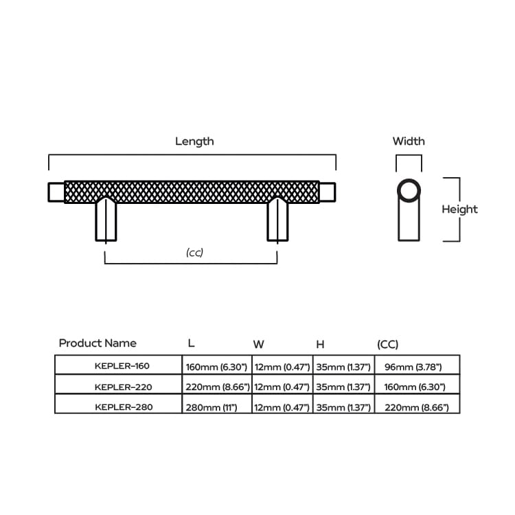 Plank Hardware KEPLER Knurled Pull - Brass