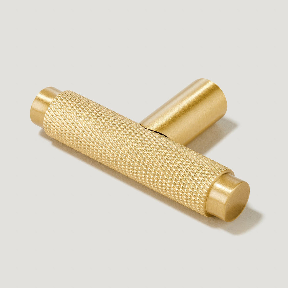 KEPLER Knurled Single T Pull - Brass