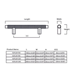 Plank Hardware kepler knurled t bar pull antique brass 44529154425111