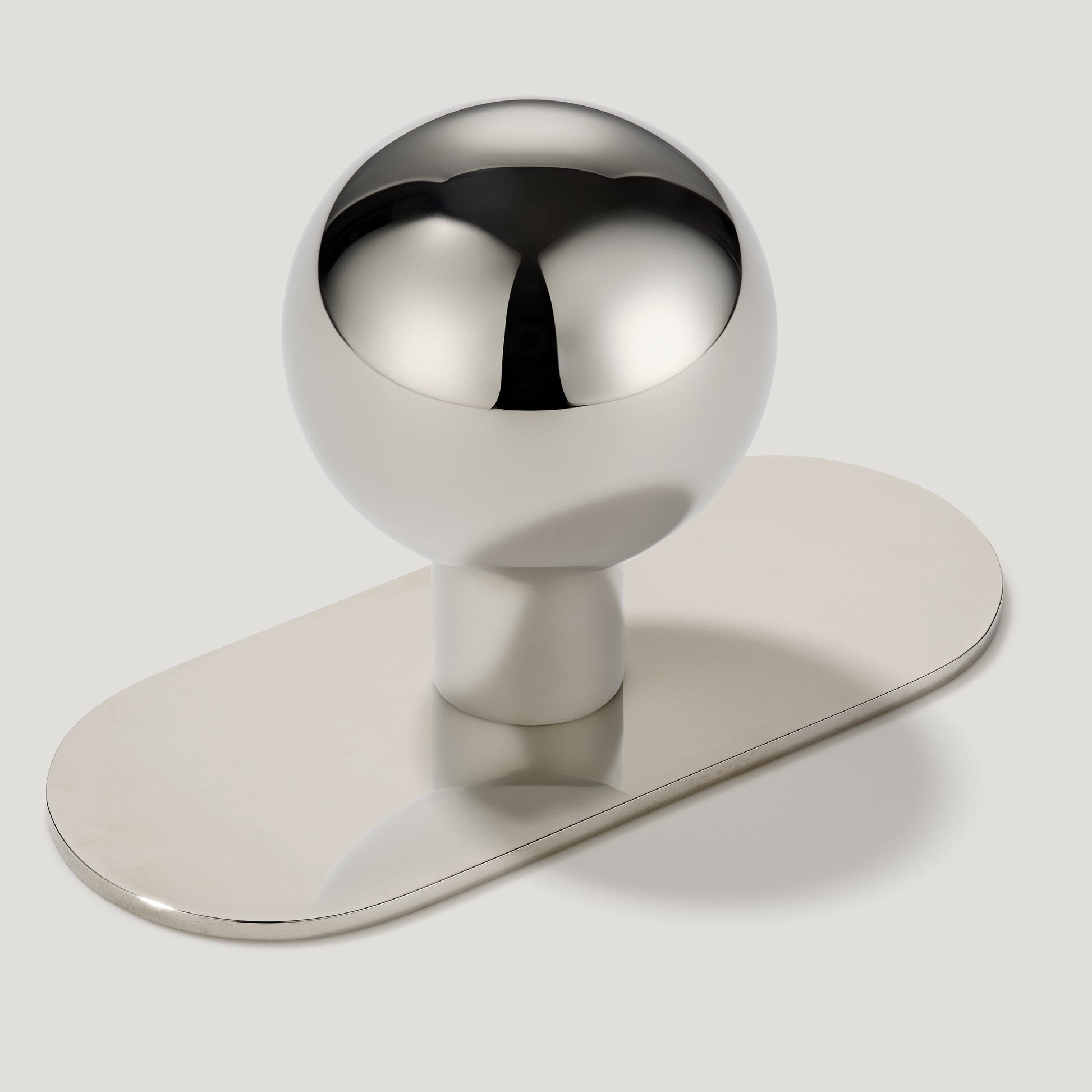 Plank Hardware Knob with Backplate BOBBIN Rounded Knob - Polished Nickel