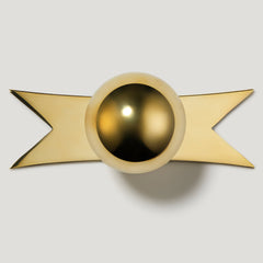 Plank Hardware Knob with Backplate ELIZA Ribbon Knob Backplate - Unlacquered Brass