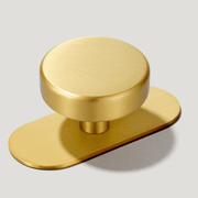 Plank Hardware Knob with Backplate HUDSON Shaker Cabinet Knob - Brass