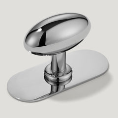 Plank Hardware Knob with Backplate PEYTON Shaker Knob - Polished Nickel