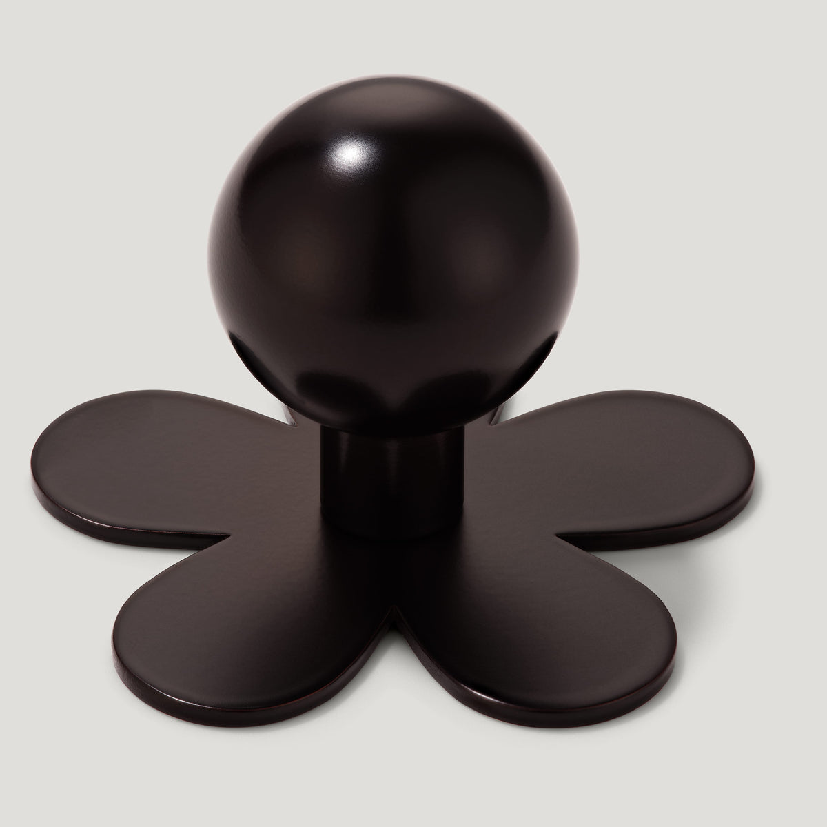 Plank Hardware Knob with Flower Backplate BOBBIN Ball Cabinet Knob - Blackened Bronze
