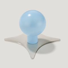 Plank Hardware Knob with Star Backplate BOBBIN Rounded Knob - Light Blue