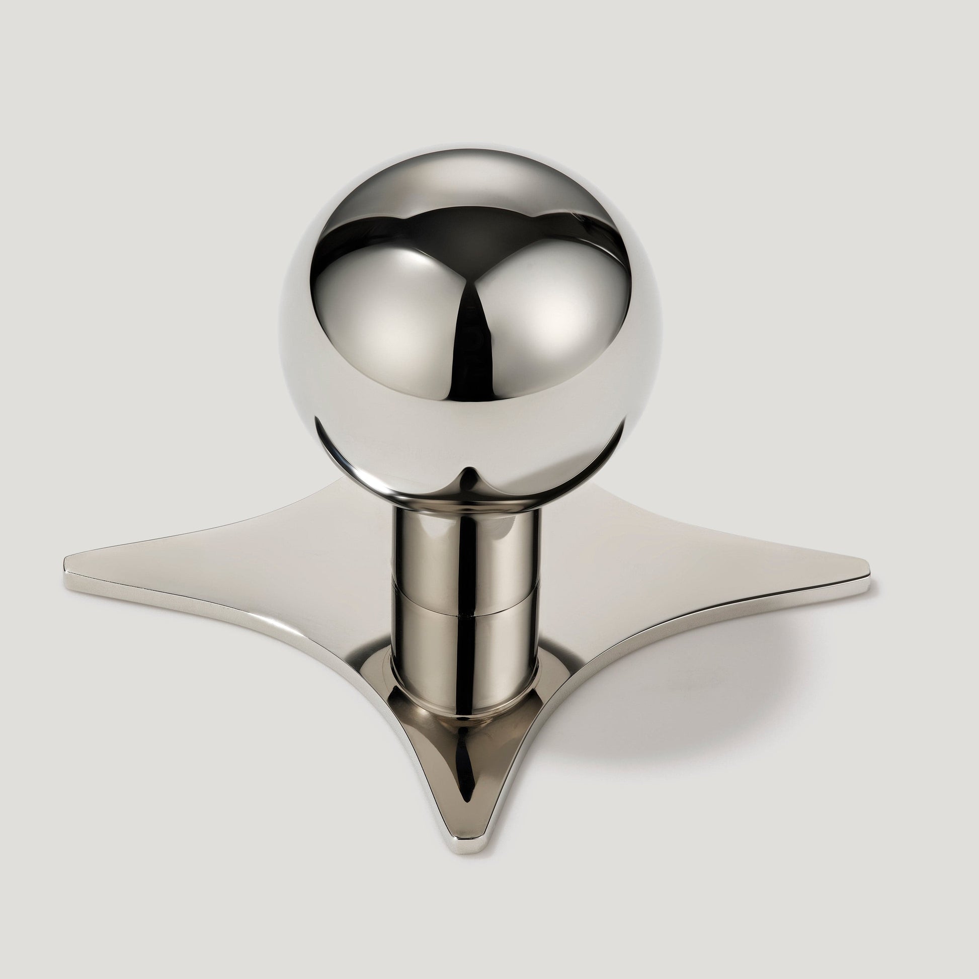 Plank Hardware Knob with Star Backplate BOBBIN Rounded Knob - Polished Nickel