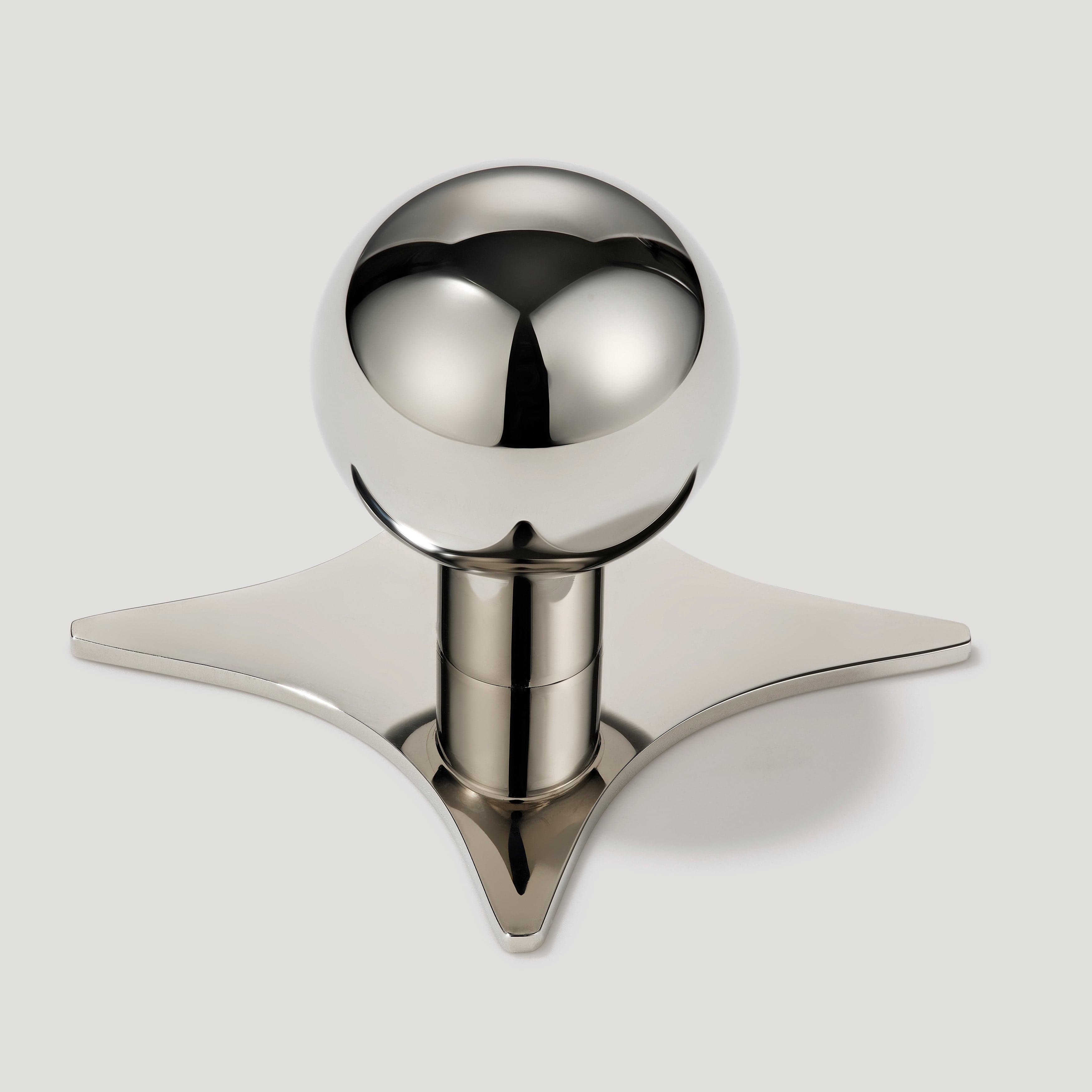 Plank Hardware Knob with Star Backplate BOBBIN Rounded Knob - Polished Nickel