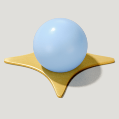 Plank Hardware Knob with Star Backplate KOJI Round Cabinet Knob - Pale Blue