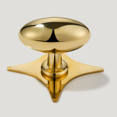 Plank Hardware Knob with Star Backplate PEYTON Shaker Knob - Unlacquered Brass