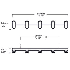 Plank Hardware LARSSON Wooden Wall Mounted Coat Rack - Dark Stain Oak