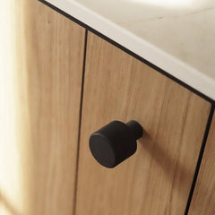 Plank Hardware lennon grooved button cabinet knob black 40203698438423