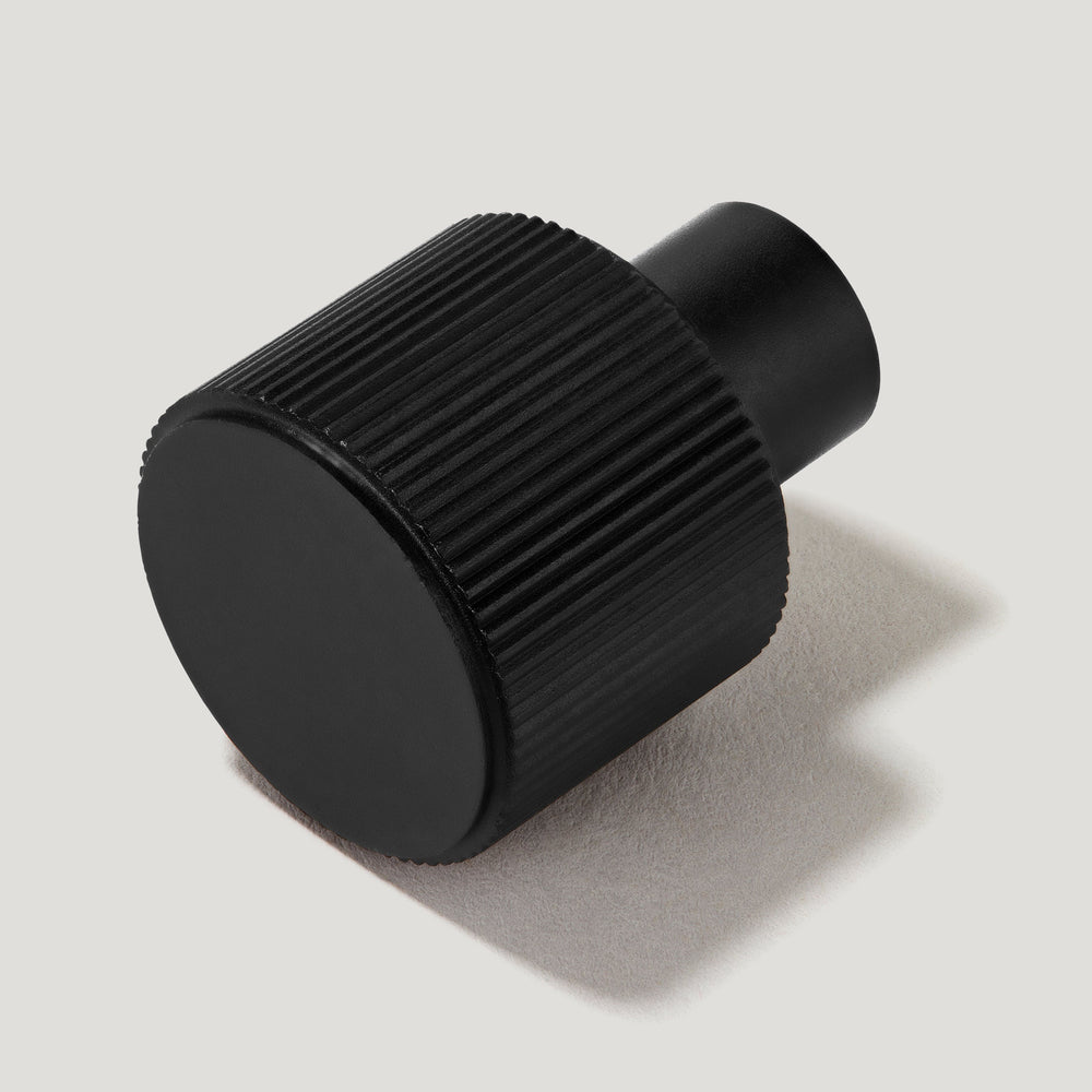 LENNON Grooved Button Cabinet Knob - Black