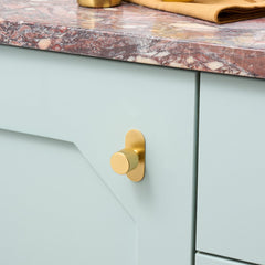Plank Hardware LENNON Grooved Button Cabinet Knob - Brass