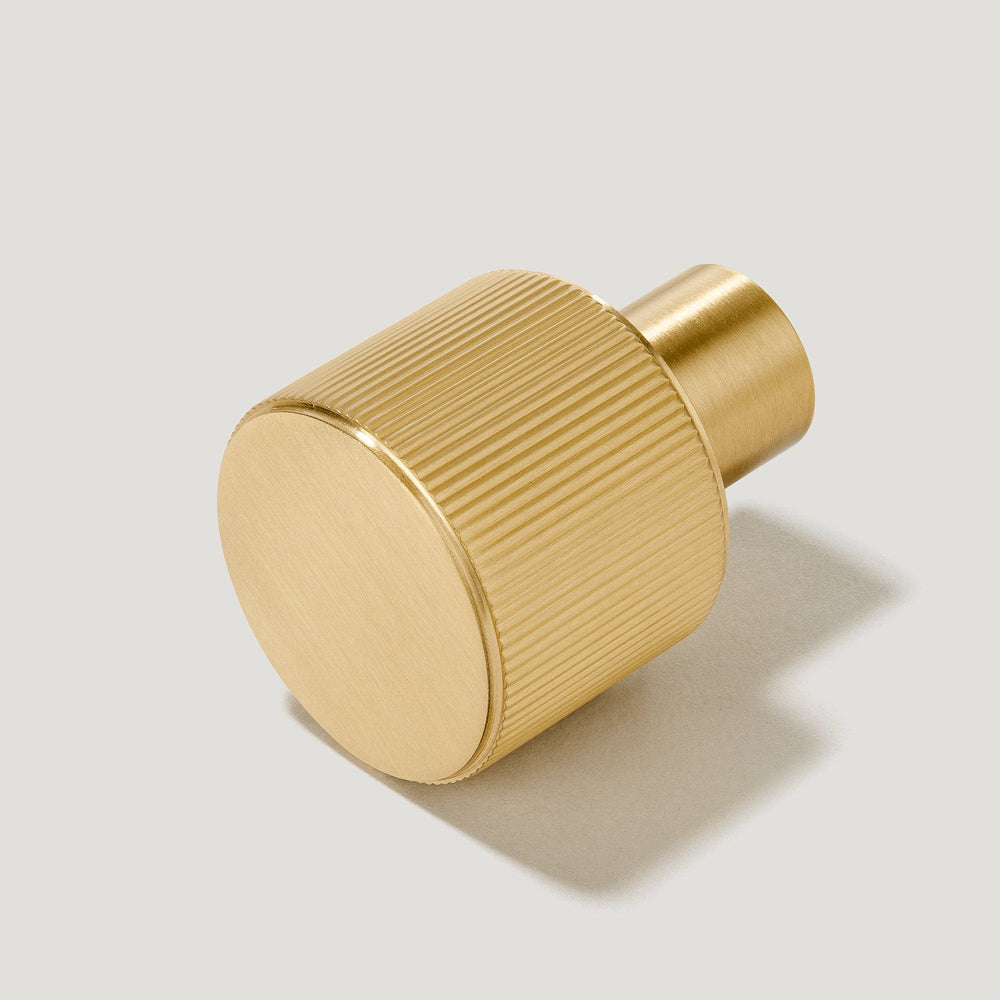 LENNON Grooved Button Cabinet Knob - Brass