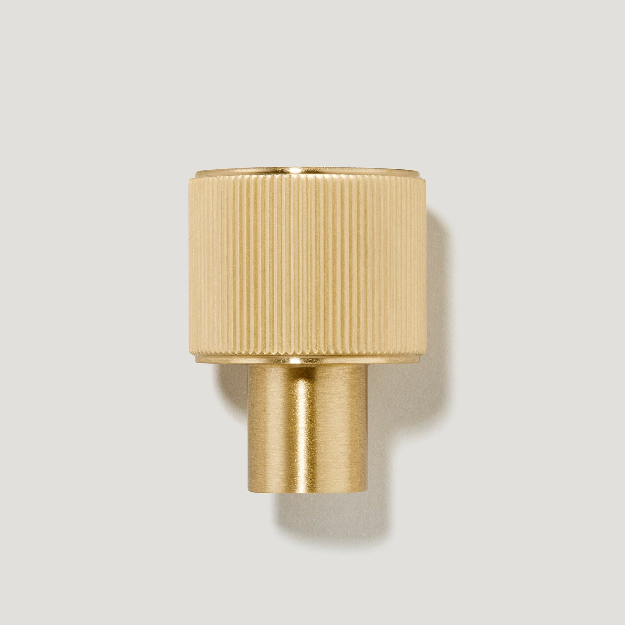 Plank Hardware lennon grooved button cabinet knob brass 40657613947159
