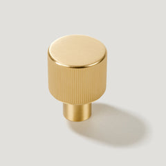 Plank Hardware lennon grooved button cabinet knob brass 40657614078231