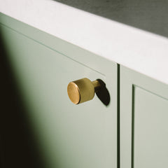 Plank Hardware LENNON Grooved Button Cabinet Knob - Brass