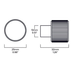 Plank Hardware LENNON Grooved Button Wall Hook - Brass