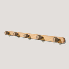 Plank Hardware LENNON Wooden Wall Mounted Coat Rack - Oak / Antique Brass