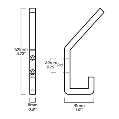 Plank Hardware levi square wall hook black 40203658625303