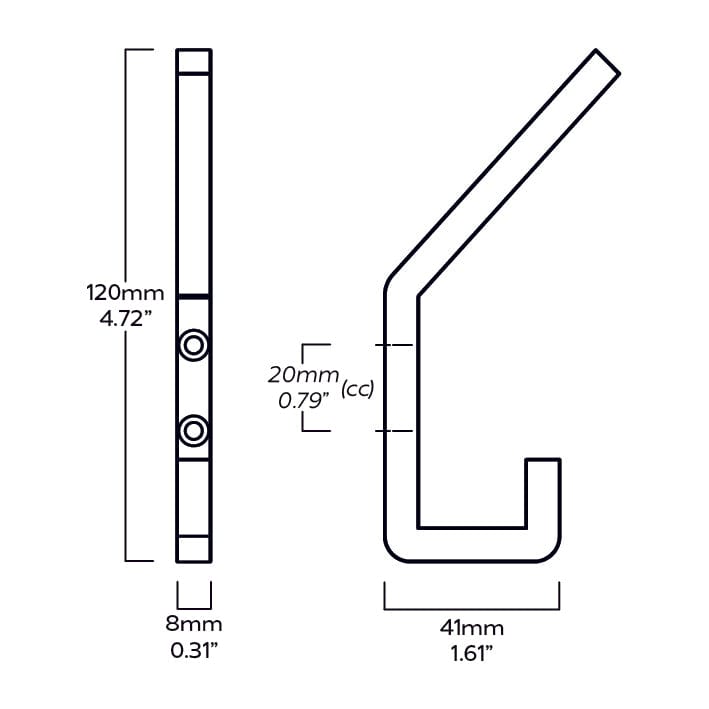Plank Hardware LEVI Square Wall Hook - Brass