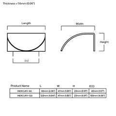 Plank Hardware mercury curved lip pull black 44845319946519