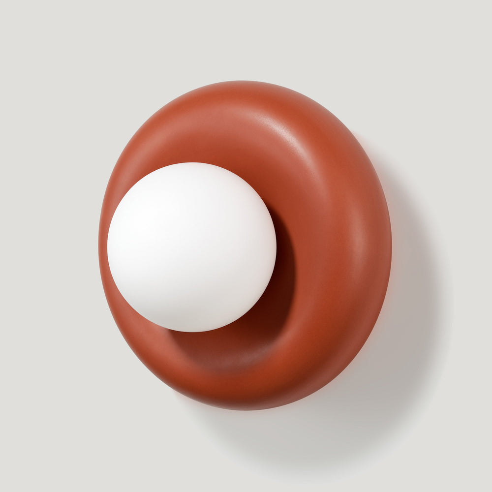 NOVI Ceramic Wall Sconce - Rust Red