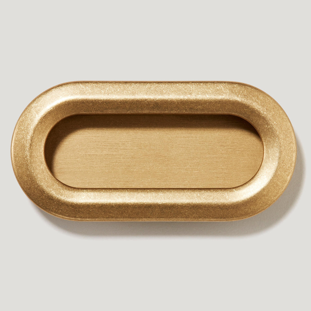 OLMO Oval Recessed Pull - Aged Brass