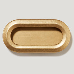 Plank Hardware olmo oval recessed pull handle aged brass 43406700970263