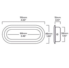 Plank Hardware olmo oval recessed pull handle aged brass 43406701035799