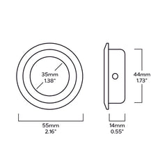 Plank Hardware olmo round recessed pull handle aged brass 43406700019991