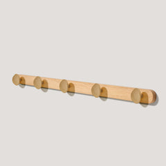 Plank Hardware PEBBLE Wooden Wall Mounted Coat Rack - Oak / Aged Brass