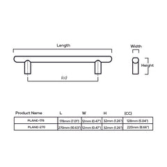 Plank Hardware plane minimalist t bar pull stainless steel 40529546412311