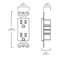 Plank Hardware Power Outlet Module 15A - White