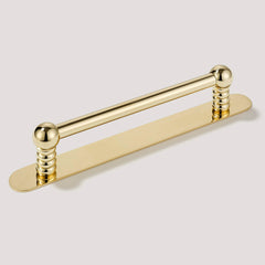 Plank Hardware Pull with Backplate ESBEN D Bar Pull - Unlacquered Brass