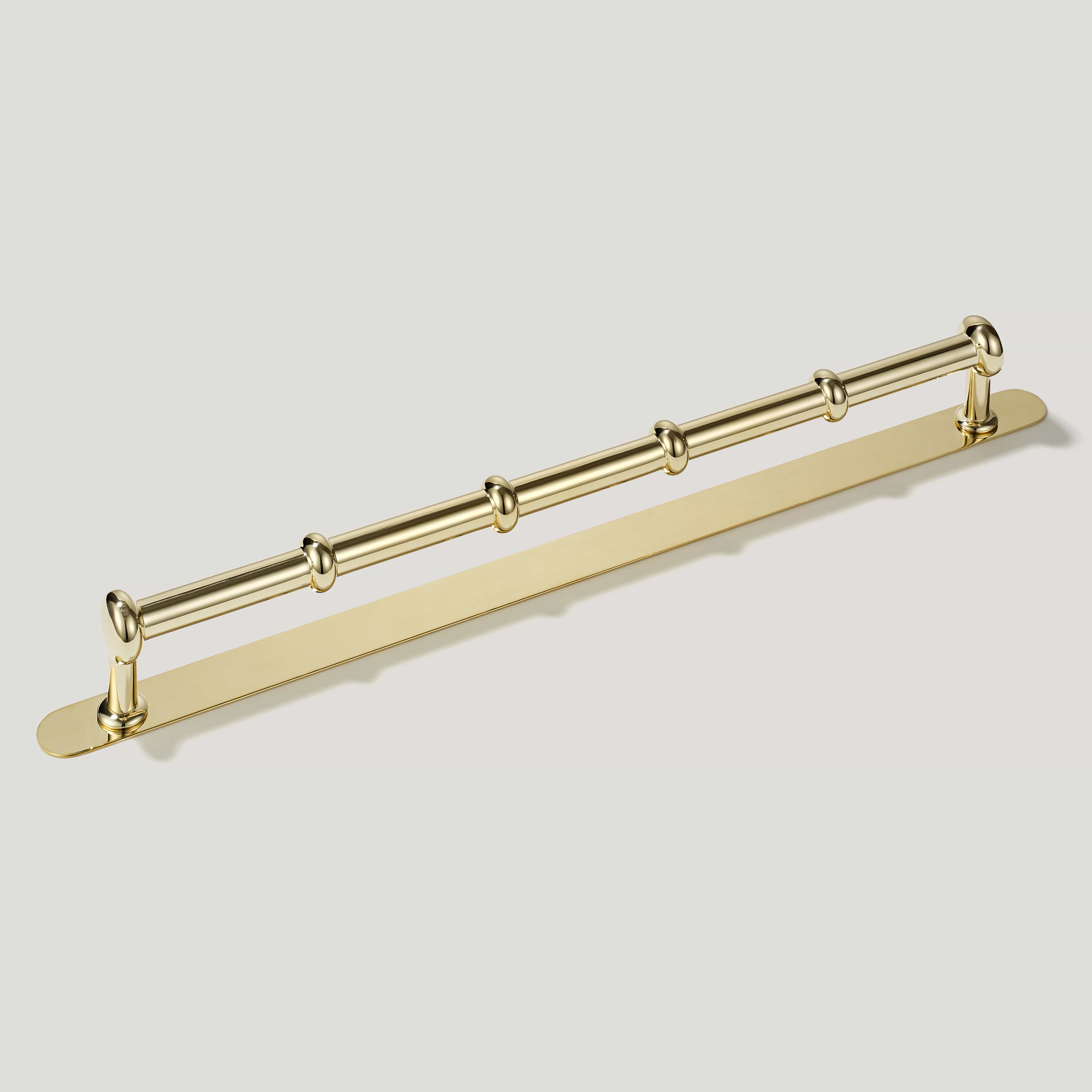 Plank Hardware Pull with Backplate PEYTON Heavyweight Pull - Unlacquered Brass