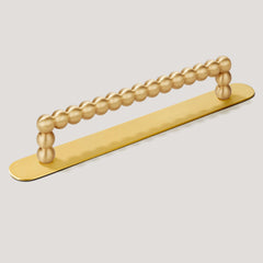 Plank Hardware Pull with Round Backplate BOBBIN D-Bar Pull - Brass