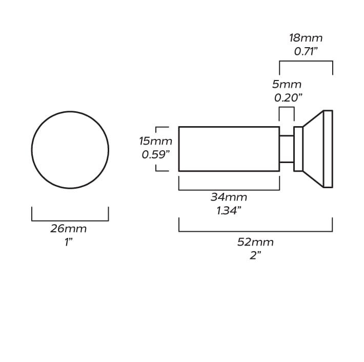 Plank Hardware PULLMAN Circular Wall Hook - Black