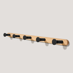 Plank Hardware PULLMAN Wooden Wall Mounted Coat Rack - Oak / Black