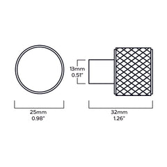 Plank Hardware REVILL Knurled Button Wall Hook - Antique Brass