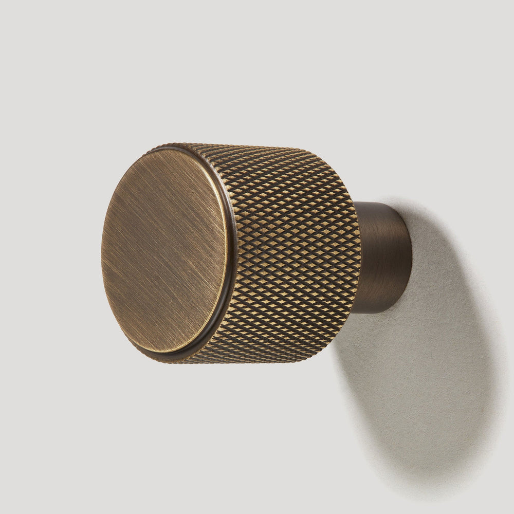 REVILL Knurled Button Wall Hook - Antique Brass