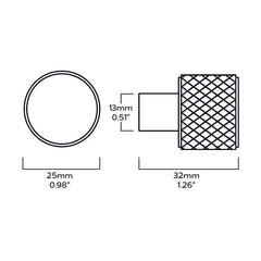 Plank Hardware REVILL Knurled Button Wall Hook - Brass