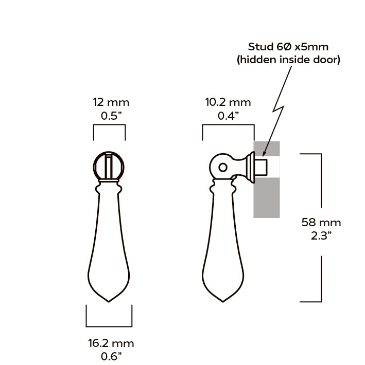 Plank Hardware RUTHIE Drop Pull - Unlacquered Brass