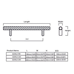 Plank Hardware searle swirled t bar pull black 40203691786519