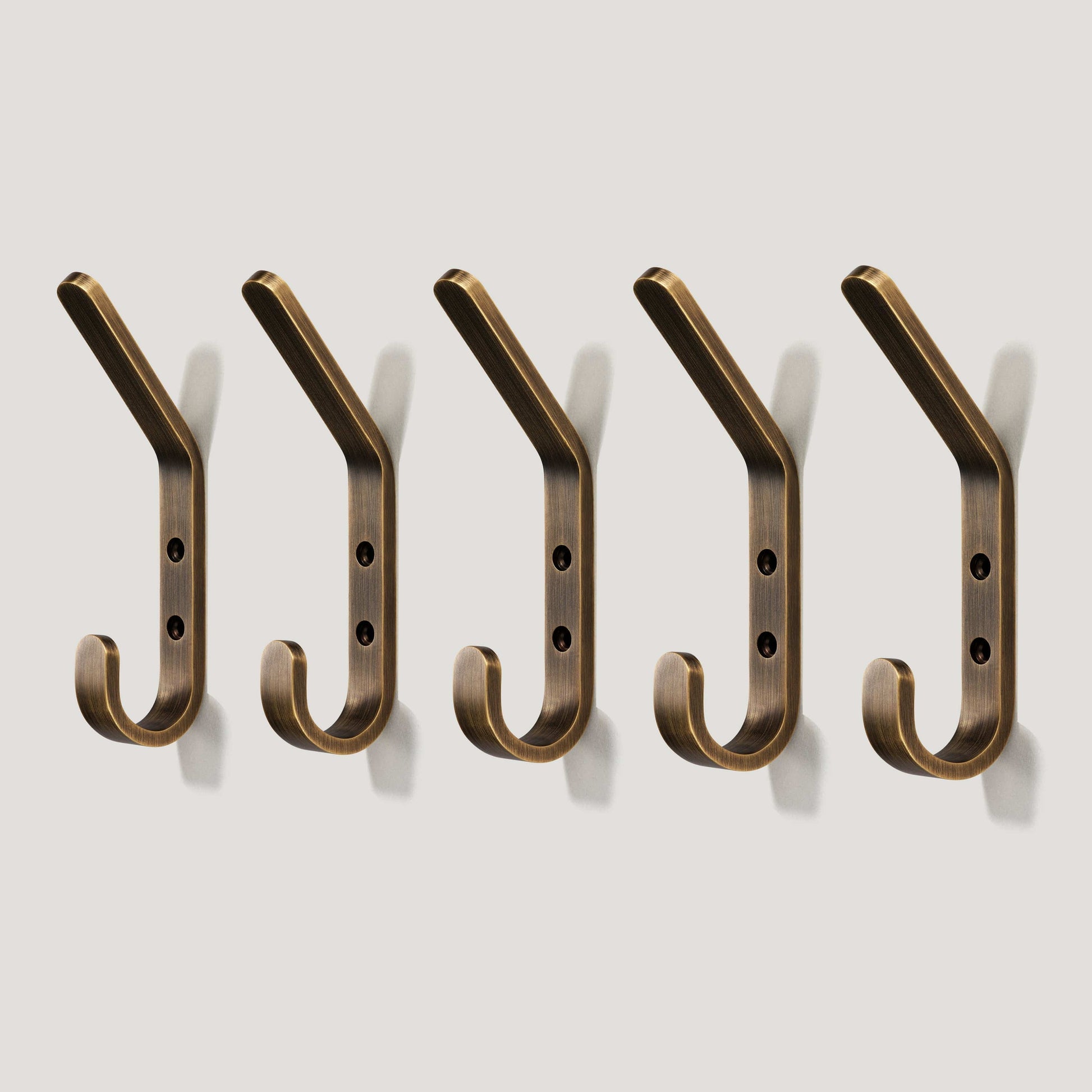 Plank Hardware Set of 5 Hooks HOFFMAN 6" Hook - Antique Brass