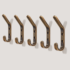 Plank Hardware set of 5 hooks hoffman tapered top hook antique brass 43249422106903