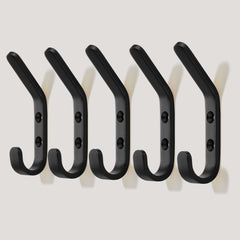 Plank Hardware set of 5 hooks hoffman tapered top wall hook black 41665994293527